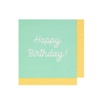 Mixed Happy Birthday Large Napkins (x 16)