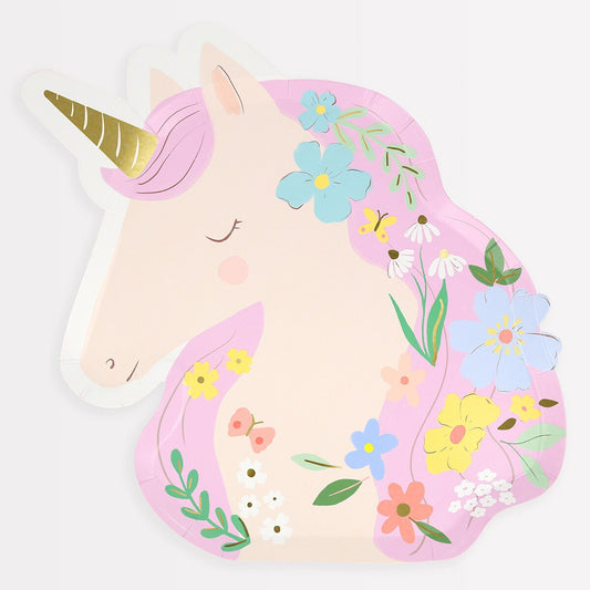 Meadow Unicorns Shaped Plates (x 8)