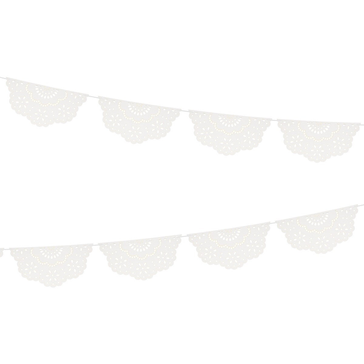 Broderie Anglaise Lace White Pennant Garland