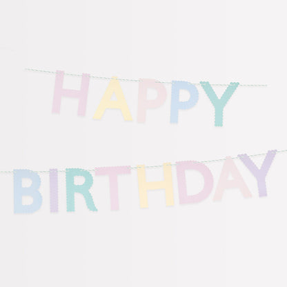 Scallop Pastel Happy Birthday Garland