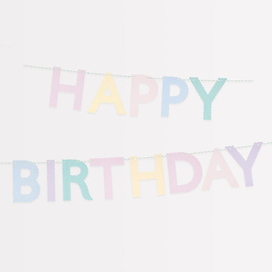 Scallop Pastel Happy Birthday Garland