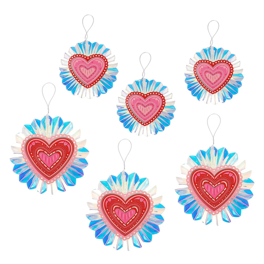 Decorative Valentine's Hearts Pack - Table & Hanging Decor (set of 6)