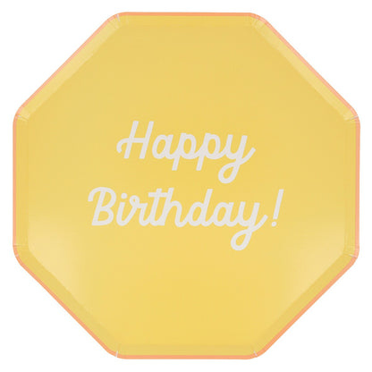 Mixed Happy Birthday Dinner Plates (x 8)