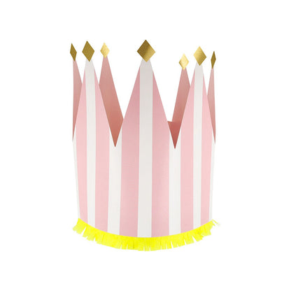Striped Party Crowns (x 8)