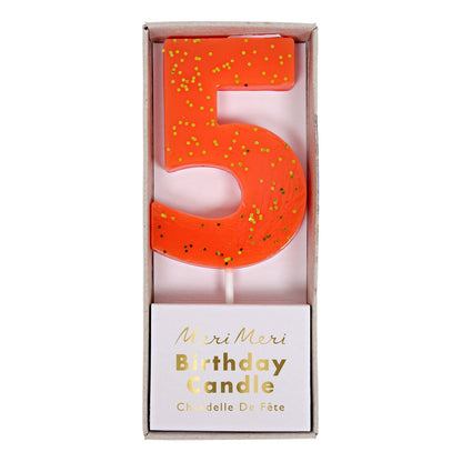 Glitter Number Candle