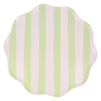 Pastel Stripe Dinner Plates (x 8)