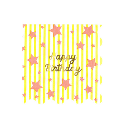 Bright Star Happy Birthday Large Napkins (x 16)