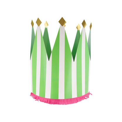 Striped Party Crowns (x 8)