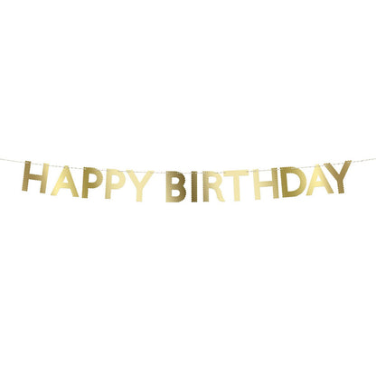 Gold Scallop Happy Birthday Garland