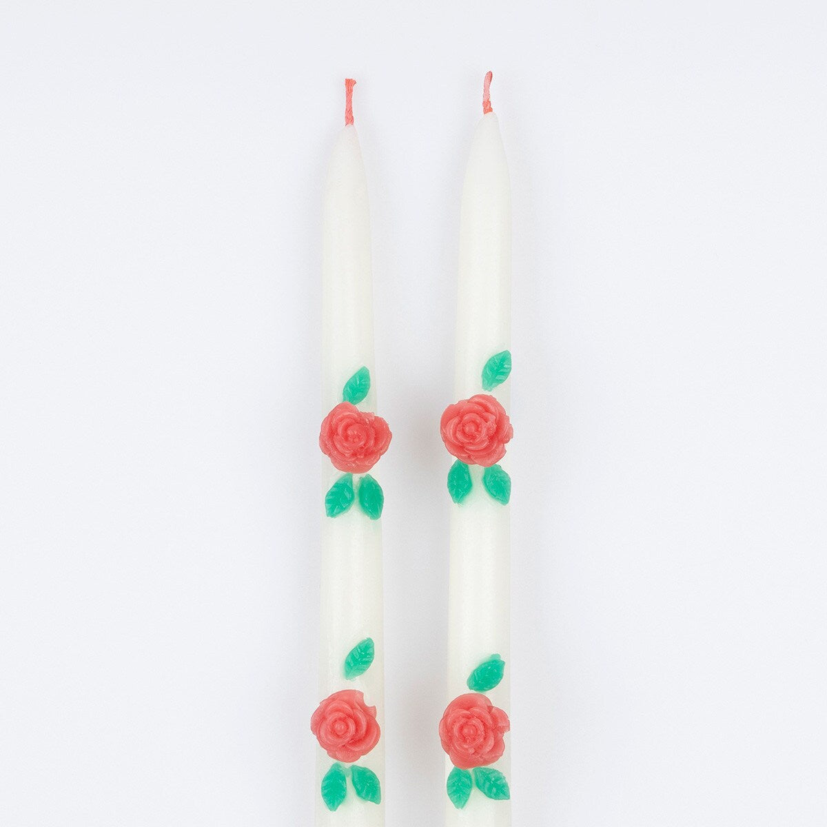 Rose Taper Candles (x 2)