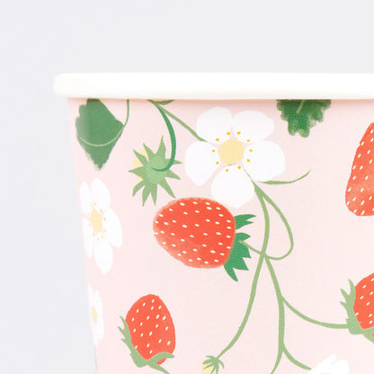 Strawberry Pattern Cups (x 8)