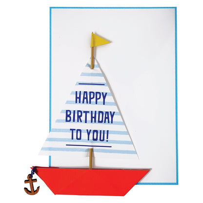 Sailing Boat Stand-Up Birthday Card