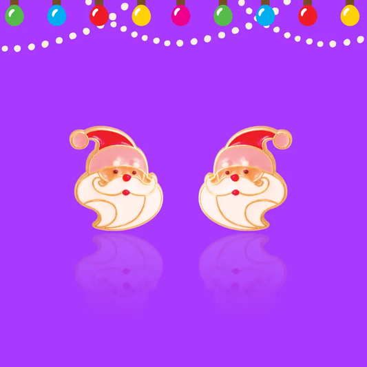 Holly Jolly Holiday Santa Stud Earrings