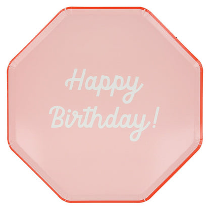 Mixed Happy Birthday Dinner Plates (x 8)