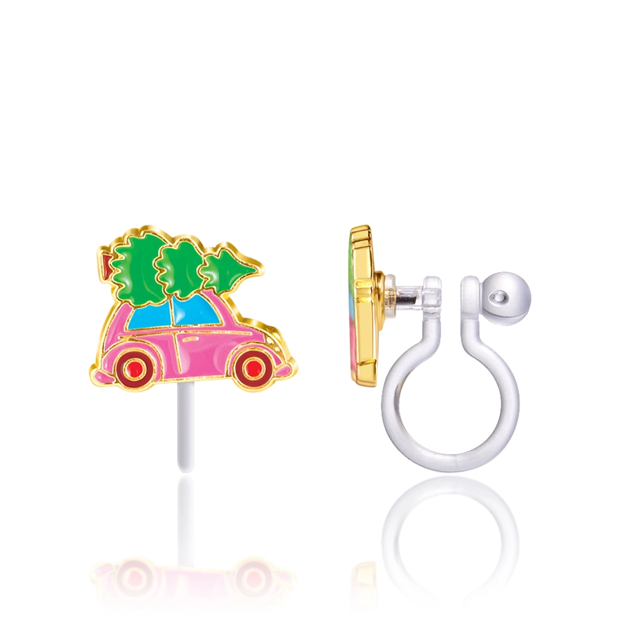 Christmas Tree Shopping Cutie Clip On Earrings