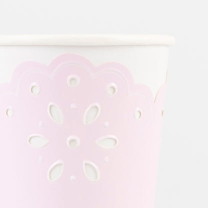 Broderie Anglaise Lace Multi Cups (x 8)