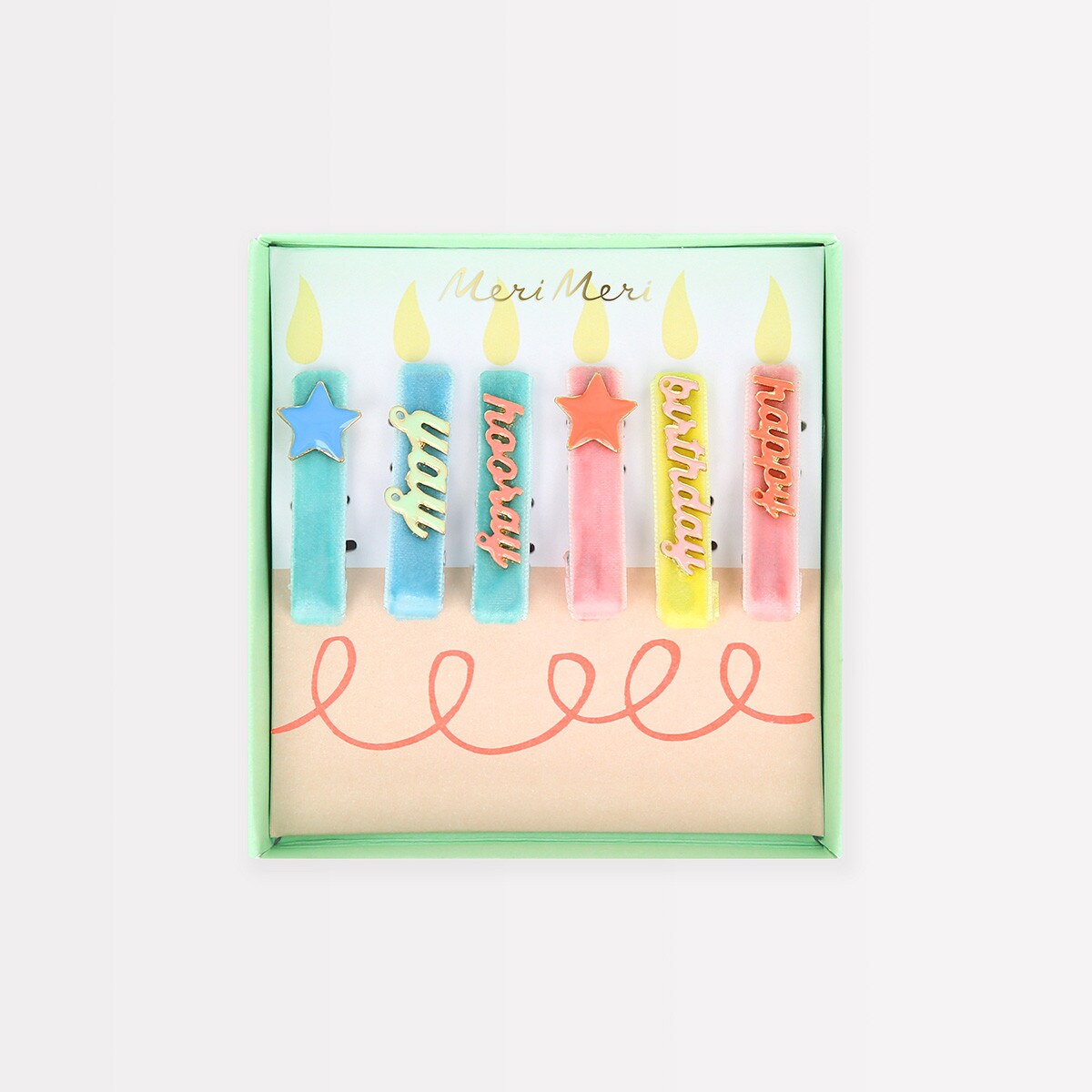 Happy Birthday Enamel Hair Clips (x 6)