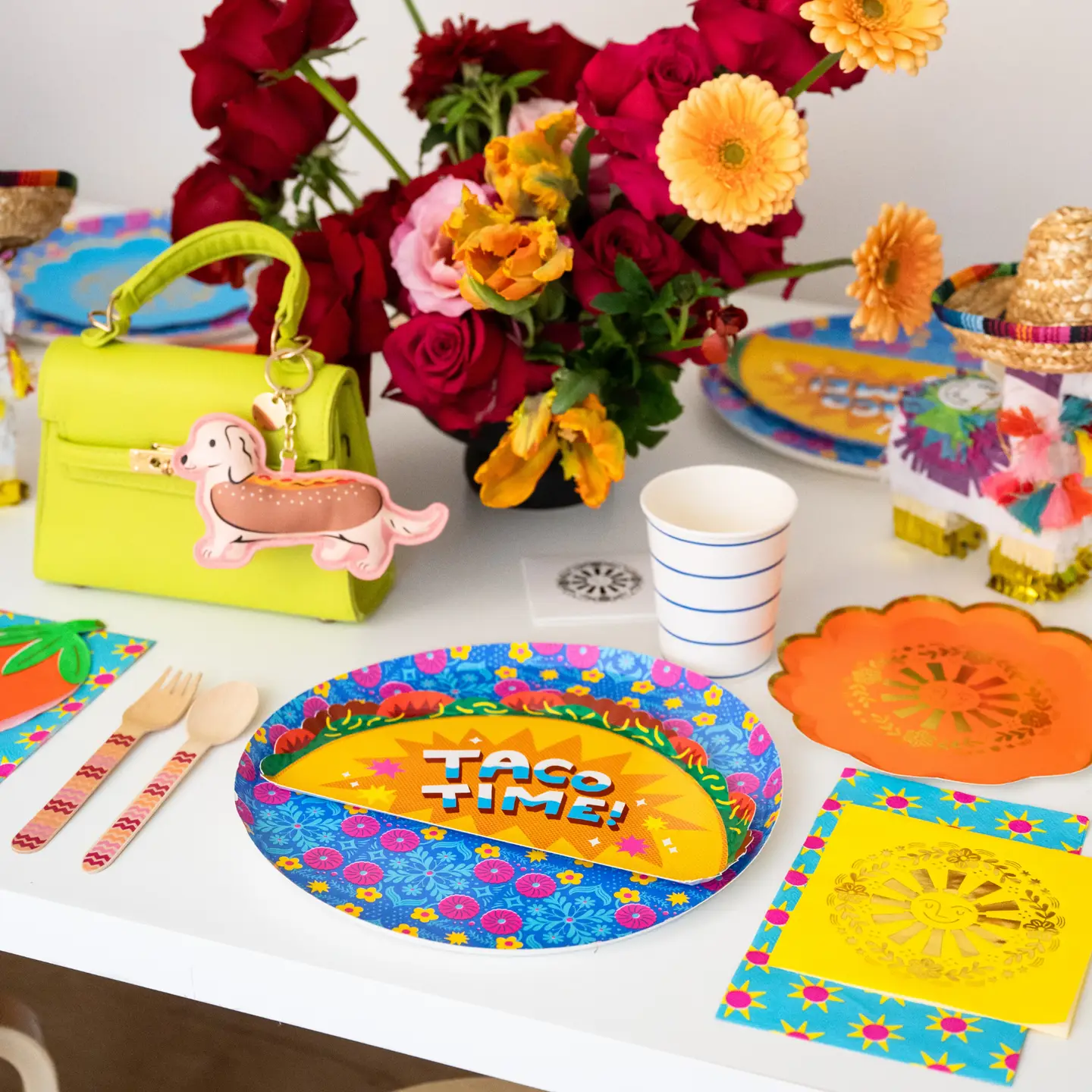 Taco 'bout A Party Floral Large Plates
