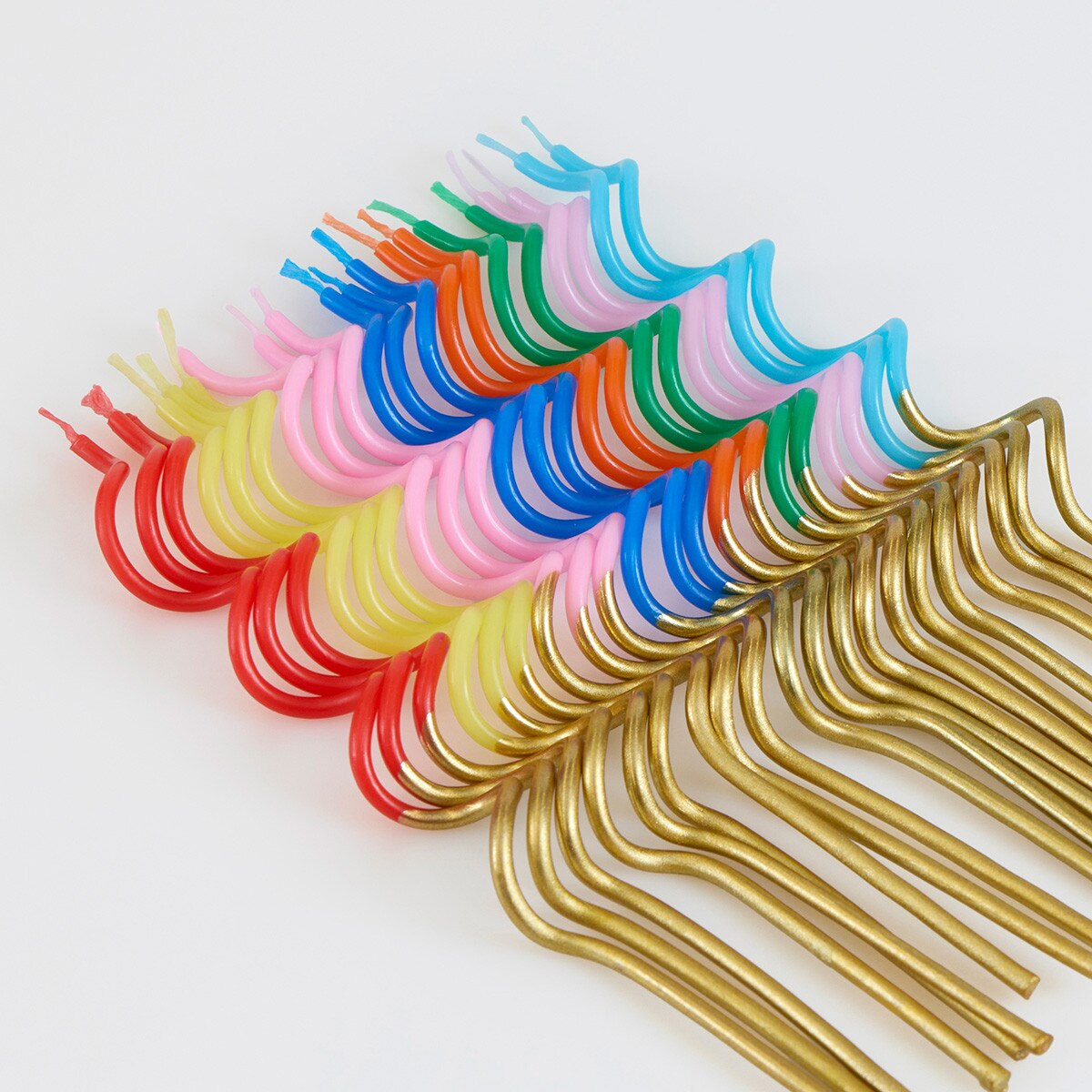 Gold Dipped Swirly Candles (x 20)