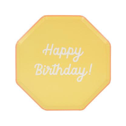 Mixed Happy Birthday Side Plates (x 8)