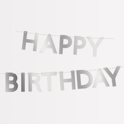 Silver Scallop Happy Birthday Garland