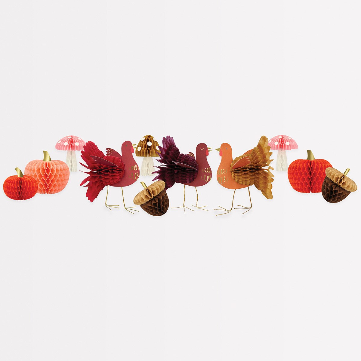 Mixed Thanksgiving Honeycomb Decorations (x 11)