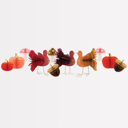 Mixed Thanksgiving Honeycomb Decorations (x 11)