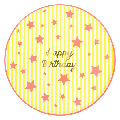 Bright Star Happy Birthday Dinner Plates (x 8)