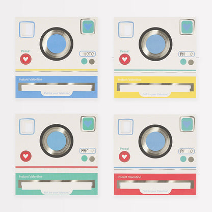 Instant Camera Kids Valentine's Cards & Stickers Set (x 24)