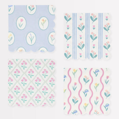 Bloomsbury Floral Pattern Small Napkins (x 16)