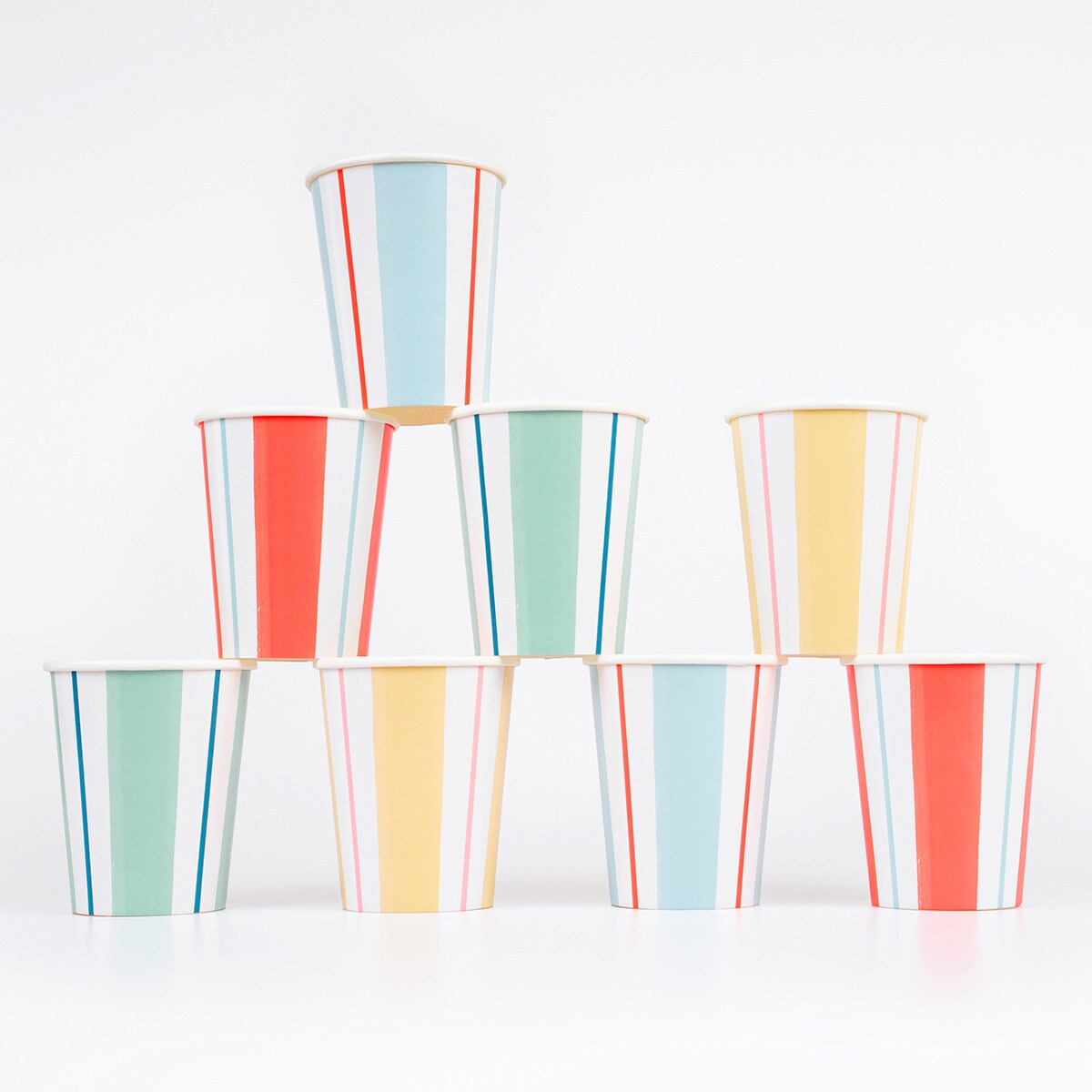 Preppy Stripe Cups (x 8)
