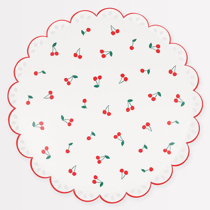 Cherry Pattern Dinner Plates (x 8)