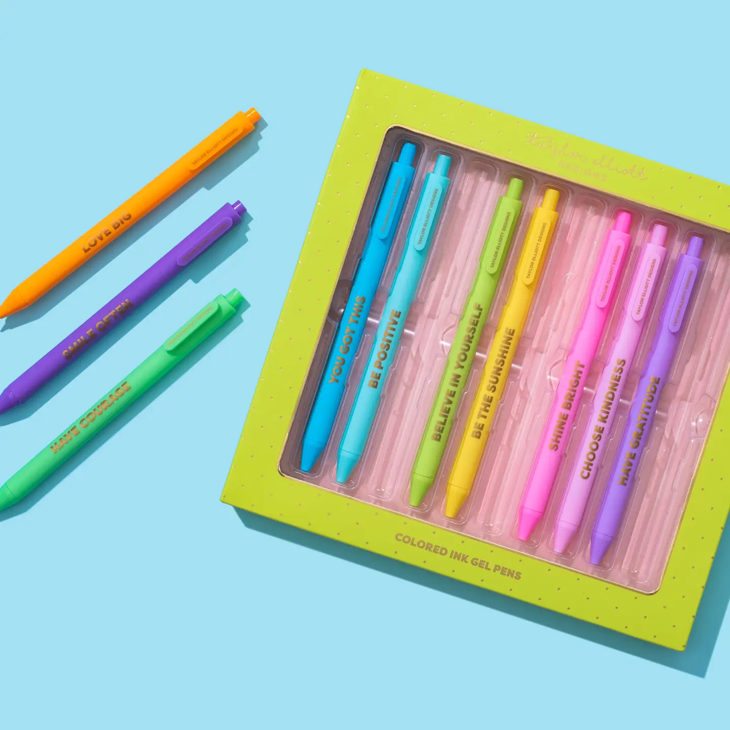 Gel Pen Set - Motivational - Asst Colors - 10 Piece Set