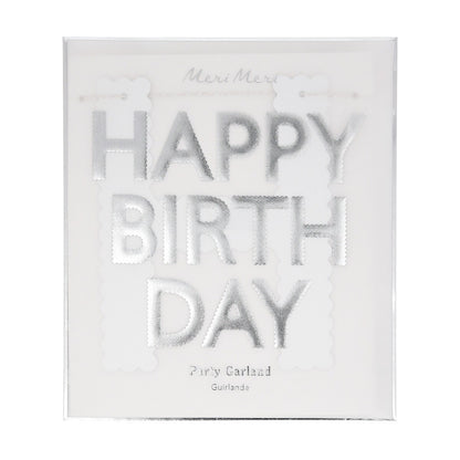 Silver Scallop Happy Birthday Garland