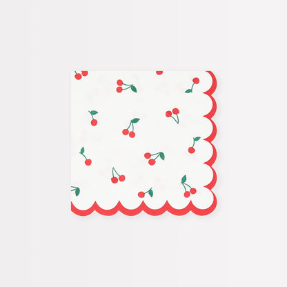 Cherry Pattern Small Napkins (x 16)