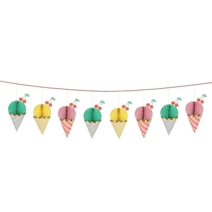 Ice Cream Honeycomb Garland