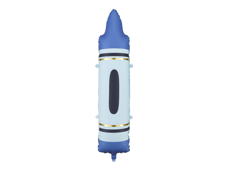 Crayons foil balloons, blue, 23x104 cm