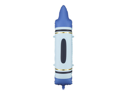 Crayons foil balloons, blue, 23x104 cm
