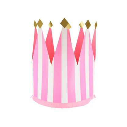 Striped Party Crowns (x 8)