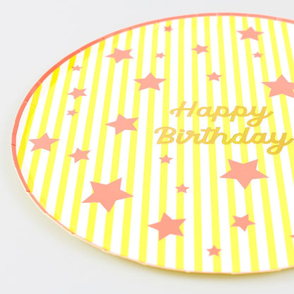 Bright Star Happy Birthday Dinner Plates (x 8)