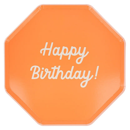 Mixed Happy Birthday Dinner Plates (x 8)