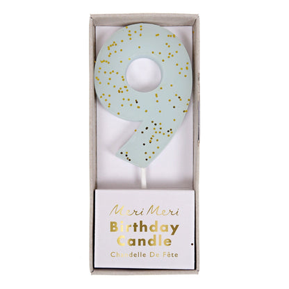 Glitter Number Candle
