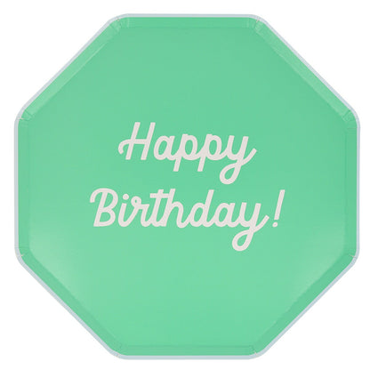 Mixed Happy Birthday Dinner Plates (x 8)