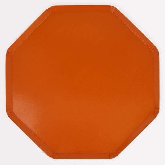 Pumpkin Orange Dinner Plates (x 8)