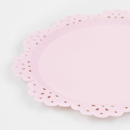 Broderie Anglaise Lace Multi Side Plates (x 8)