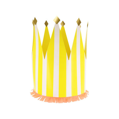 Striped Party Crowns (x 8)