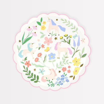 Meadow Unicorns Side Plates (x 8)