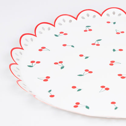 Cherry Pattern Dinner Plates (x 8)