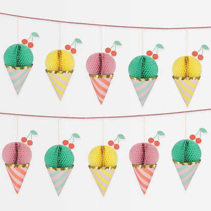 Ice Cream Honeycomb Garland