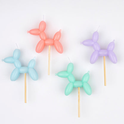 Balloon Dog Candles (x 4)
